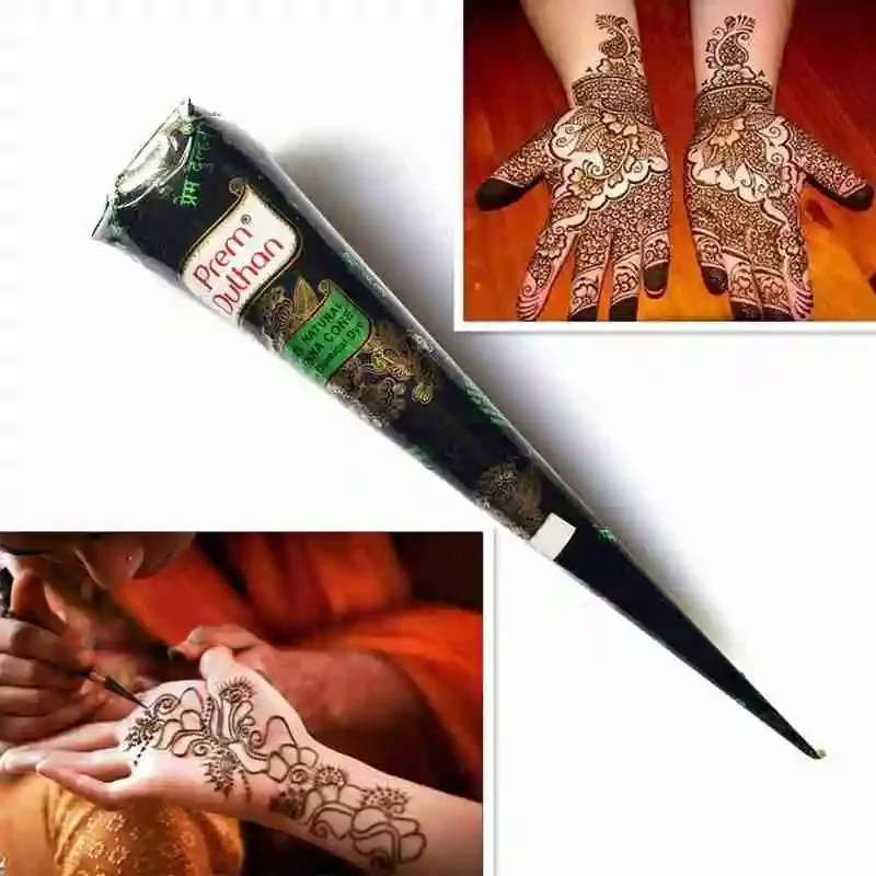 25g Natural Indian Henna Tattoo Ink Brown Mehndi Paste Body Art Cones Body Mehndi Sticker Paint W6F4