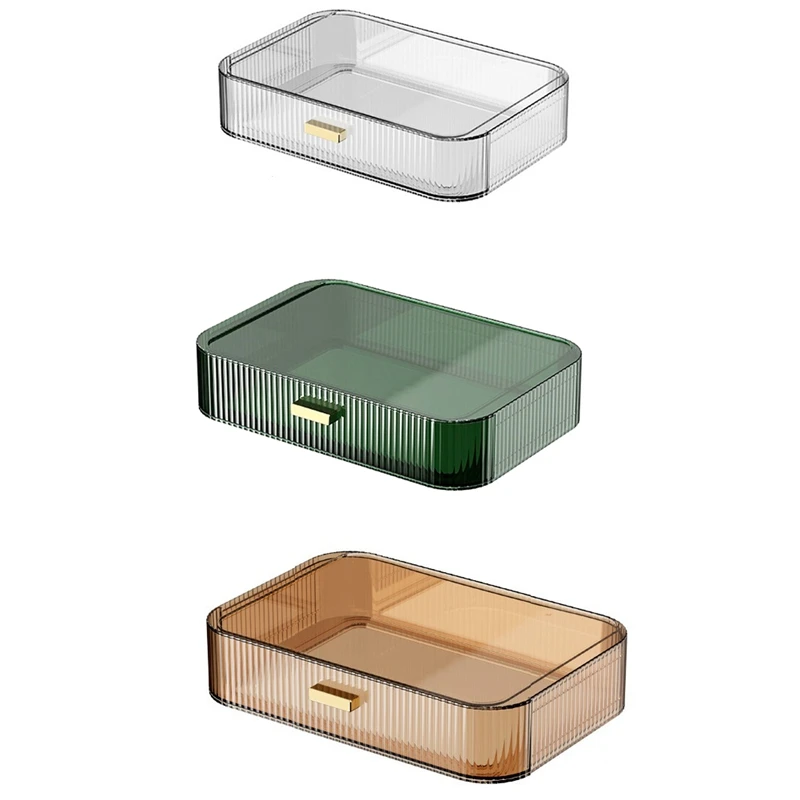 

Штабелируемые ящики-органайзеры для макияжа, органайзеры для туалетного столика и хранения в ванной комнате, идеально подходят для стола и комода, прочный B