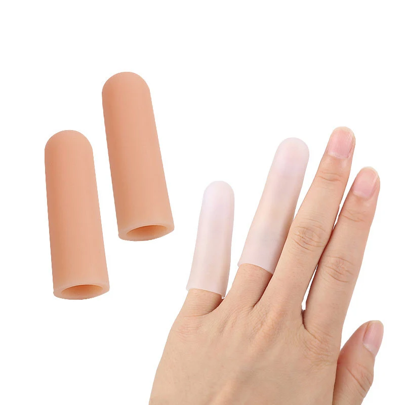 4Pcs Silicone Gel Toe Tube Finger Protector Sleeve High Temperature Resistant Hamburger Food Anti-slip Finger Cover Fingertip