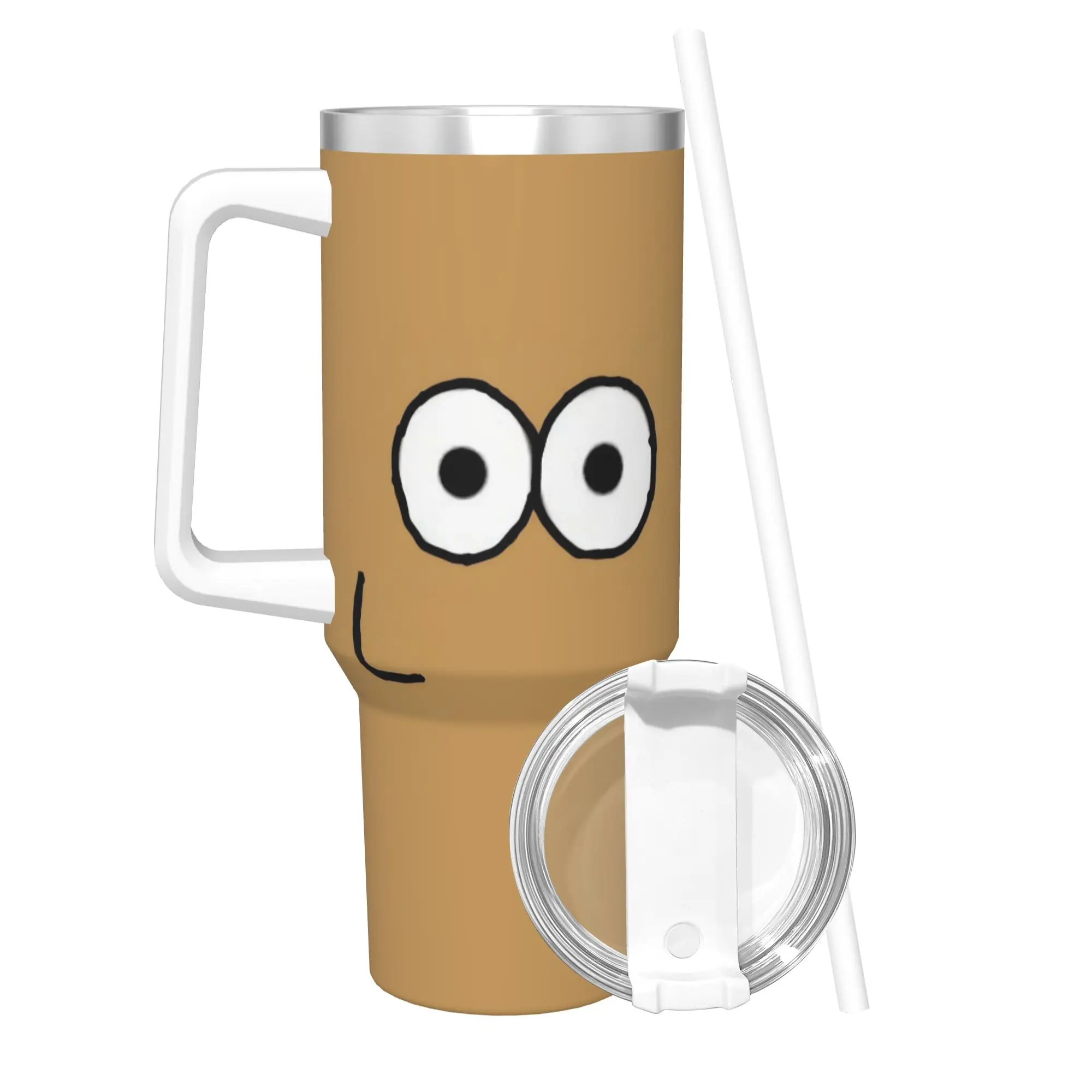 My Pet Alien Pou Tumbler With Straw  Stainless Steel Tumblers Mug Double Wall Vacuum Insulated for Cold Or Hot 40oz