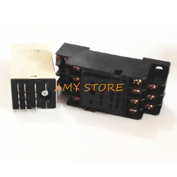 1 adet 12V/24VDC 24V/110V/220V/380VAC H3Y-4 güç zaman geciktirme rölesi zamanlayıcı 1.0-30M 2.0-60M 4PDT 14pin DIN raylı soket tabanı 3A