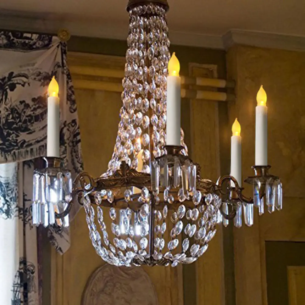 

Набор из 12 беспроводных светодиодных электронных рождественских свечей белого цвета с клипсами для елки, декоративные светильники для помещений