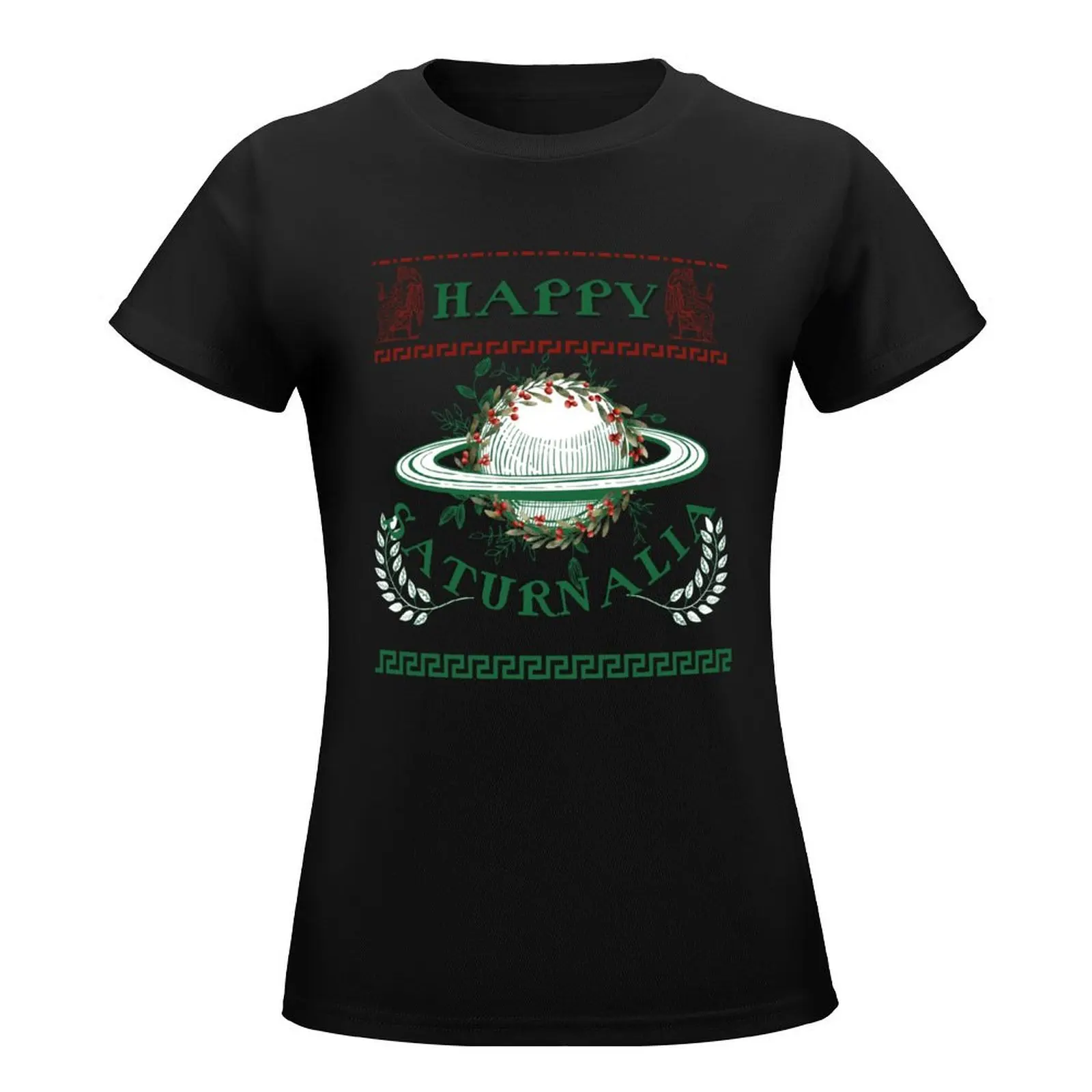 Happy Saturnalia - Pagan Holiday T-Shirt summer tops funny Short sleeve tee ariat shirts for Women