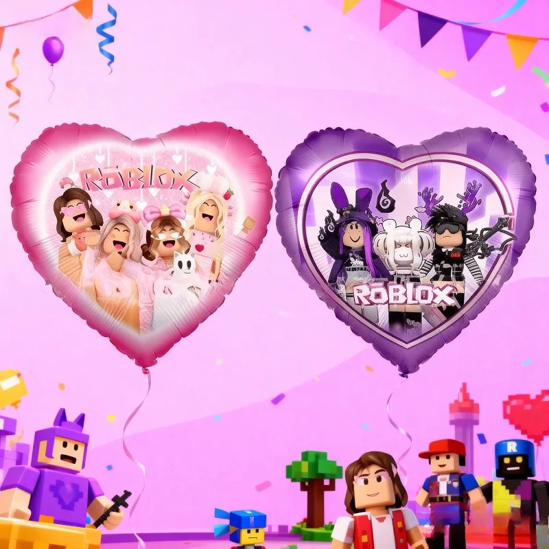 

10pcs Hot ROBLOXS Game Heart-shaped Aluminum Film Balloons Boys and Girls Birthday Party Balloon Supplies