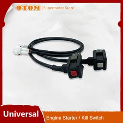 OTOM Motorcycle Engine Starter Kill Switch Handlebar Flameout Connector ON OFF Light Button Universal For HONDA KTM YZF KXF RMZ