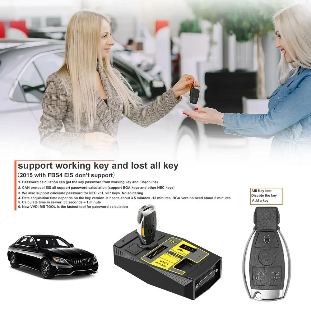 Xhorse VVDI MB BGA TOOL With 1 Year Unlimited /NO Token For Benz Key Programmer For Benz With BGA Calculator Function