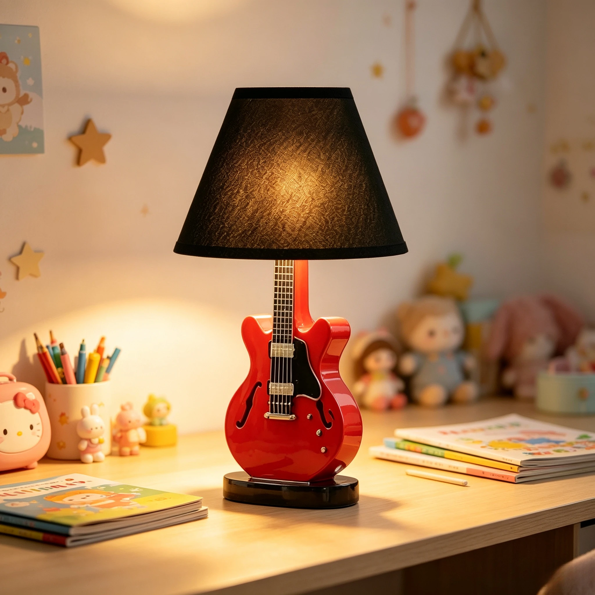 Creative Guitar Led Lights Bedroom Beside Lamps Children Room Decor Light Fixture Foyer Warm Atmosphere Ornament Illumination