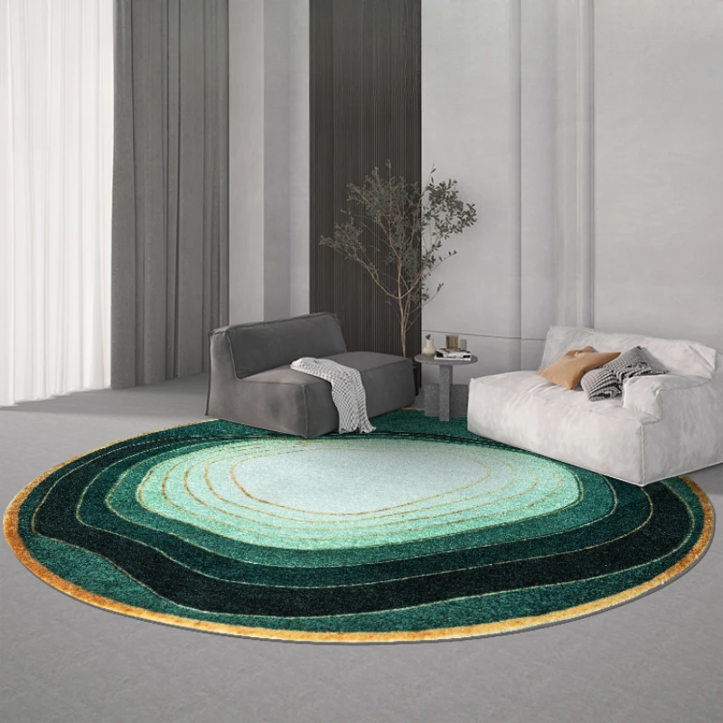 

Green circular carpet, light luxury new bedroom, living room, bedside blanket, coffee table mat