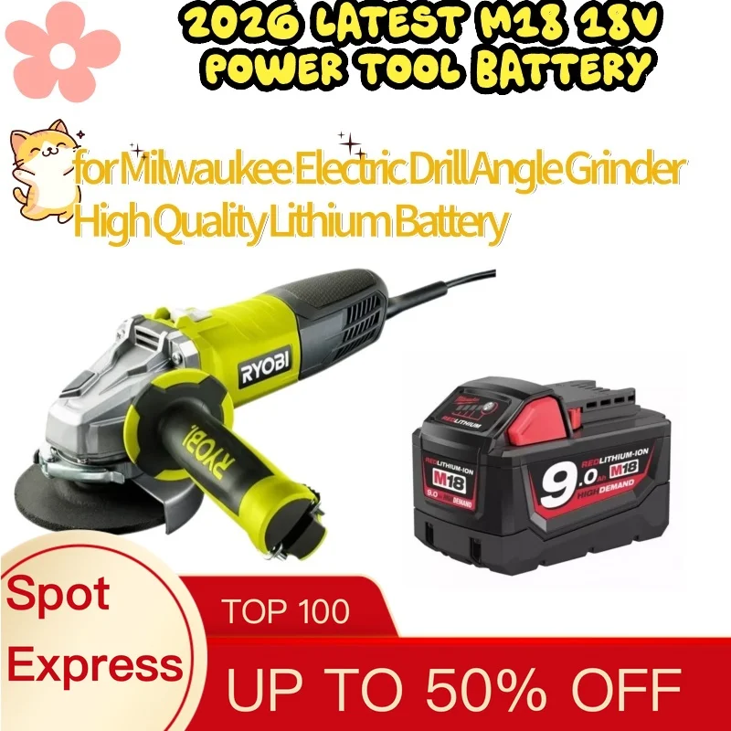 Popular M18 18V 5000mAh 6000mAh 8000mAh 9000mAh 12000mAh battery for Milwaukee electric drill angle grinder lithium battery