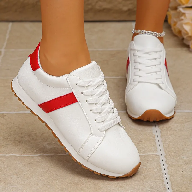 Spring and Autumn Women's Comfortable Color Blocking Sneakers Women Anti Slip Casual Fashionable Shallow Mouth Vulcanized Shoes