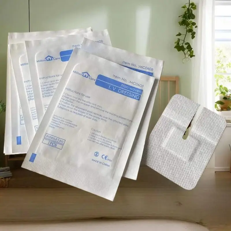 5/10/15PCS 6*8cm U Type Self Adhesive Wound Dressing Spunlace Dressing No Sterile IV Cannula Fixed Dressing Non Woven Film