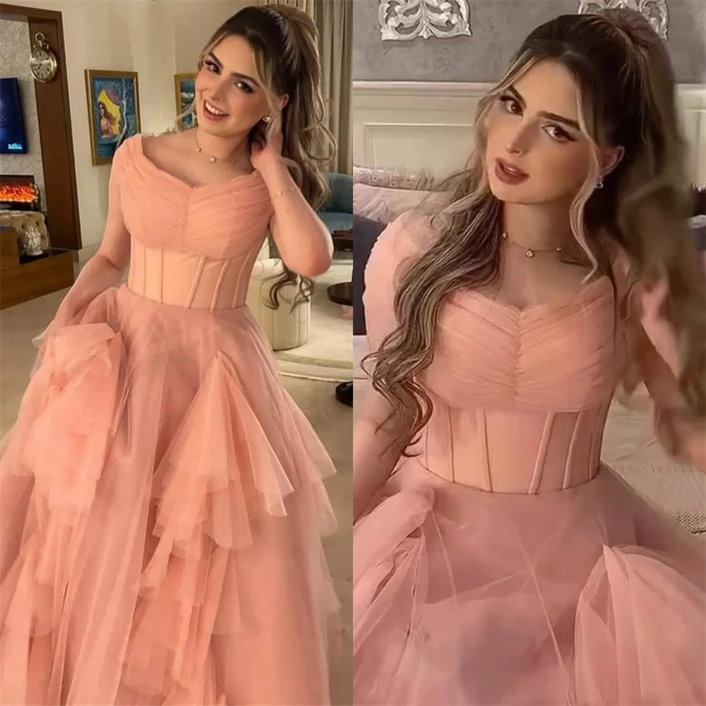 Dostosowane Jiayigong Wysokiej jakości suknia balowa z dekoltem w szpic Quinceanera Fold Tulle Organza Okazja Suknia wieczorowa gece elbisesi áğün 파티