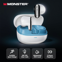 Monster GT19 Ultra Mini Ture Wireless Earbuds Invisible In-Ear Bluetooth 5.3 Earphone IPX5 Waterproof Sports Ear Buds with Mic
