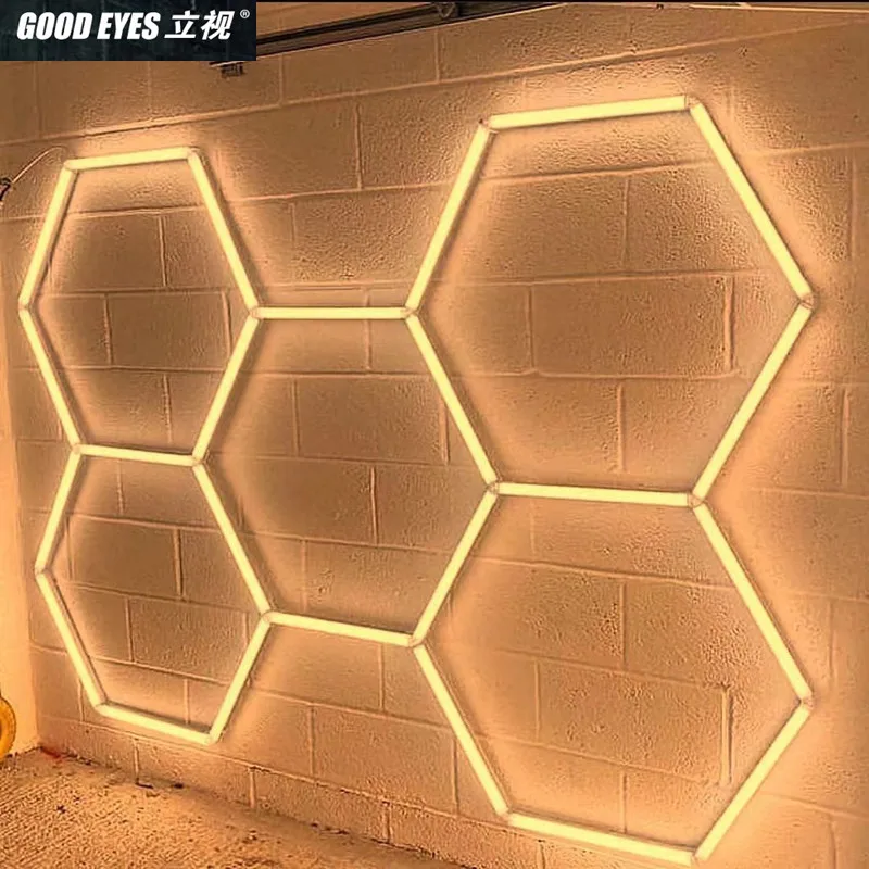 

Dimmable 3000K 4500K 6500K Hexagon DIY Deformable Garage Hexagrid Lighting Studio Poshing Workshop Light