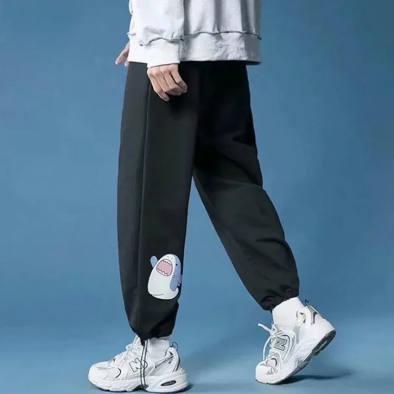 

Men Pants Oversized Sports Pant Fashion Trend Cartoon Shark Printed Long Pants Loose Casual Sweatpants Plus Size M-8XL