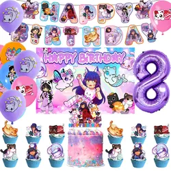 Aphmau Plushies Cartoon Theme DIY Balloons Party Supplies Birthday Banner Latex Balloon Decoration Cake Supplies Kid Girl Gift