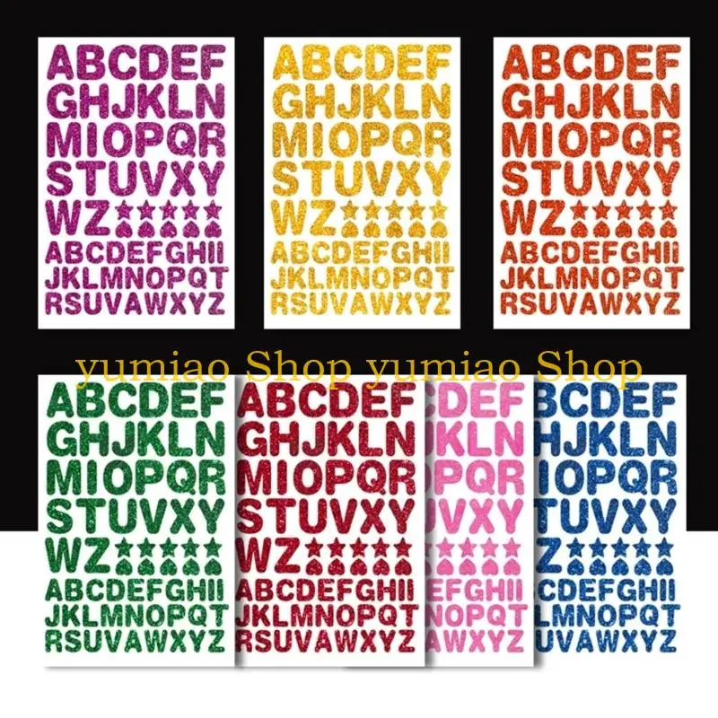 587B Glittering Letter Sticker Children Rewarding Sticker for Kid Birthday Party
