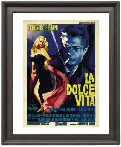 Framed Poster La Dolce Vita 3 Poster Photo Paper Print Picture Frame 16x12 inch