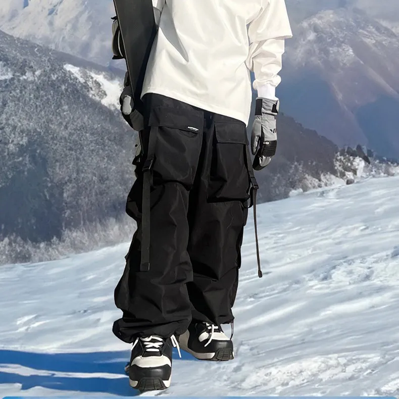 

Snowboard Windproof Waterproof Snow Pants M en's And Women's Multi-pocket Ski Oute rwear Casual Pan ts OT4
