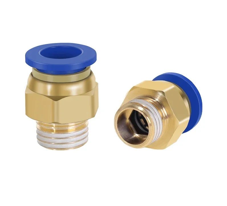 Copper Pneumatic Fitting Tube Connector Fittings, Air Quick Water Pipe, Push In Hose, Quick Couping, PC4-01, PC6-02, PC8-02,