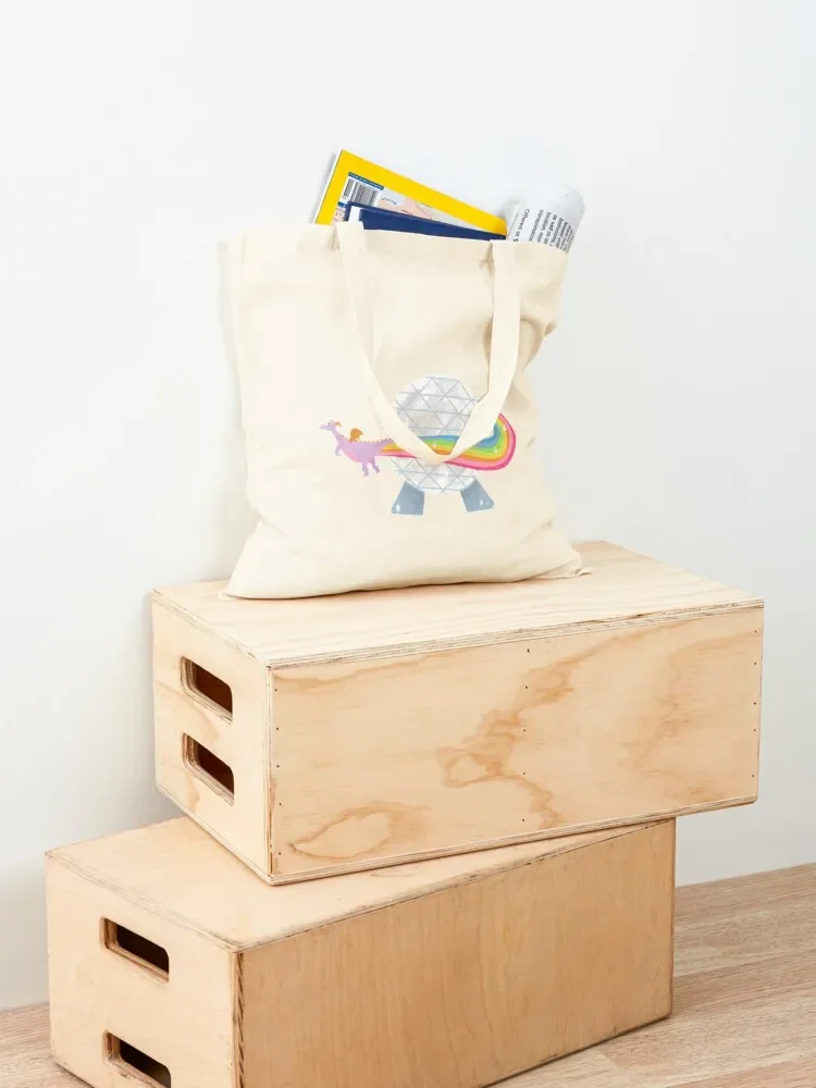 الشكل تحلق حول كرة epcot مع قوس قزح حمل حقيبة المتسوق حقيبة تسوق نسائية حقيبة تسوق قماش #4