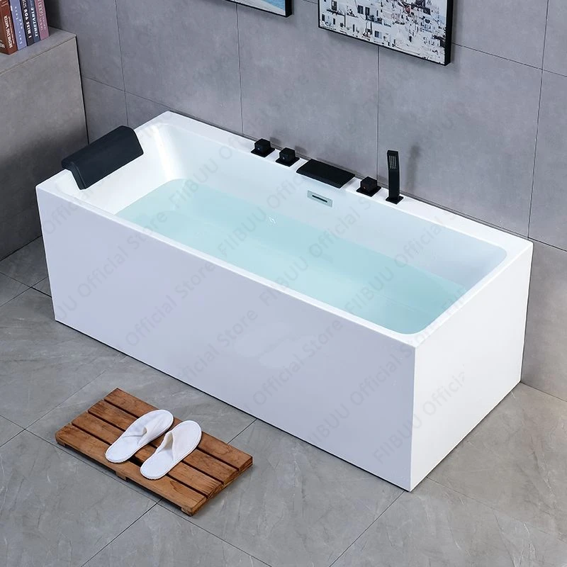 Multi Functional Bathtub,Premium Quality Soaking Bath,Acrylic Household Tub With Dual-side Skirt Right Skirt, Bathroom Furniture