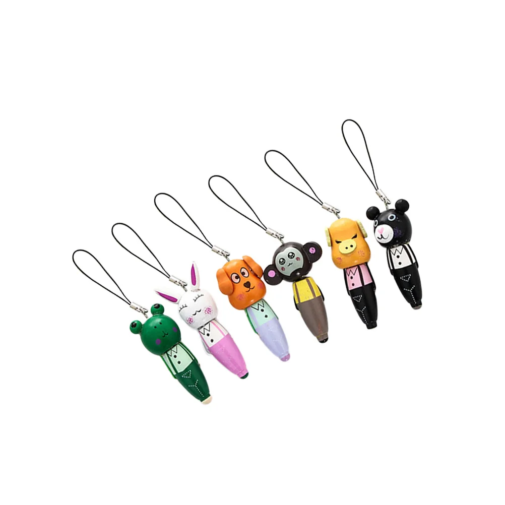 

6Pcs Colorful Wooden Animal Ballpoint Pens Creative Cartoon Design School Office Promotion Gifts Roller Pen Ballpoint Pens