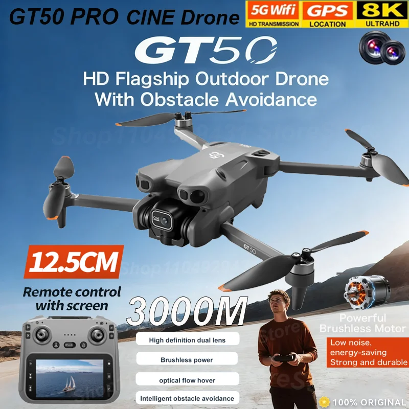 

NEW GT50 PRO RC Drone 8K HD Dual Cameras WiFi GPS 20mins Flight Aerial Photography Quadcopter Remote Control UAV Boys Toys Gifts