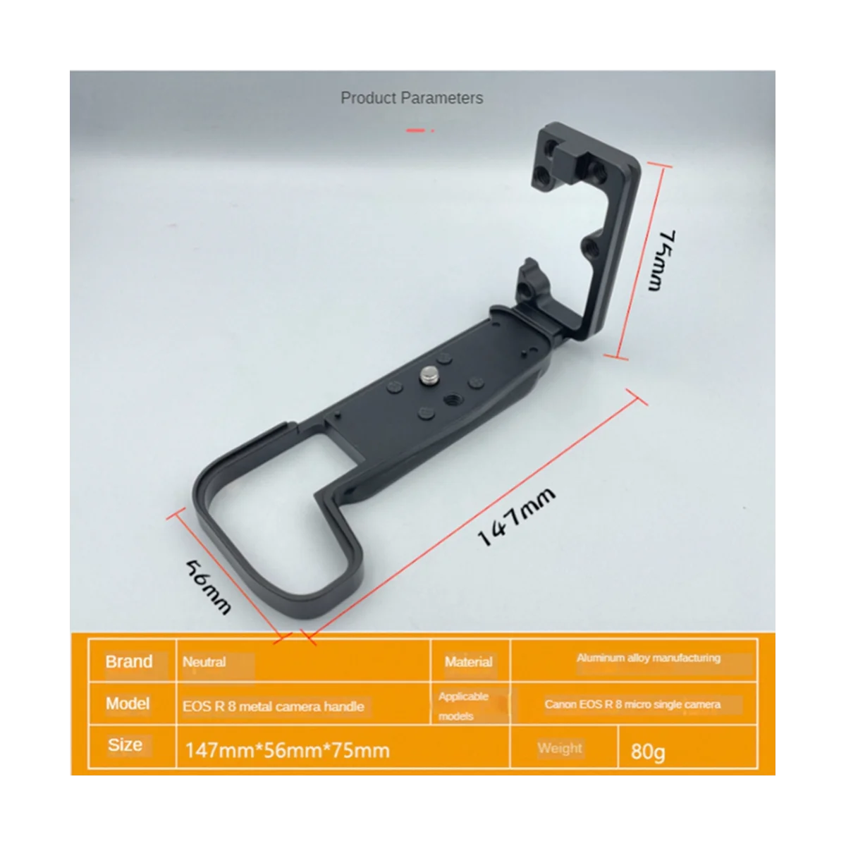 Quick Release Plate for Canon EOS R8 for EOS RP Camera Stabilizer Vertical Racket Handle L Plate Holder Hand Grip