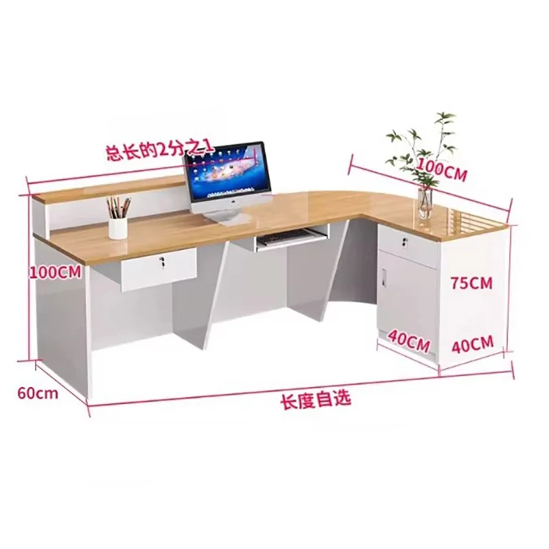 Customized Beauty Desk Table Modern Storage Classic Versatile Reception Desk Premium Aesthetic Schreibtisch Office Furniture
