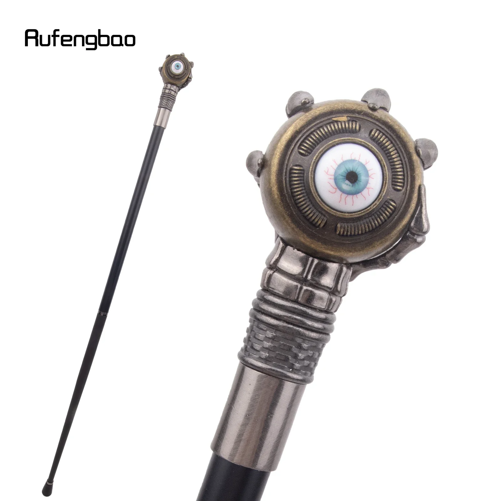 Bloodshot Eyes Eyeball Steampunk Walking Cane, bastón decorativo de moda, Caballero Crosier Knob, 94cm