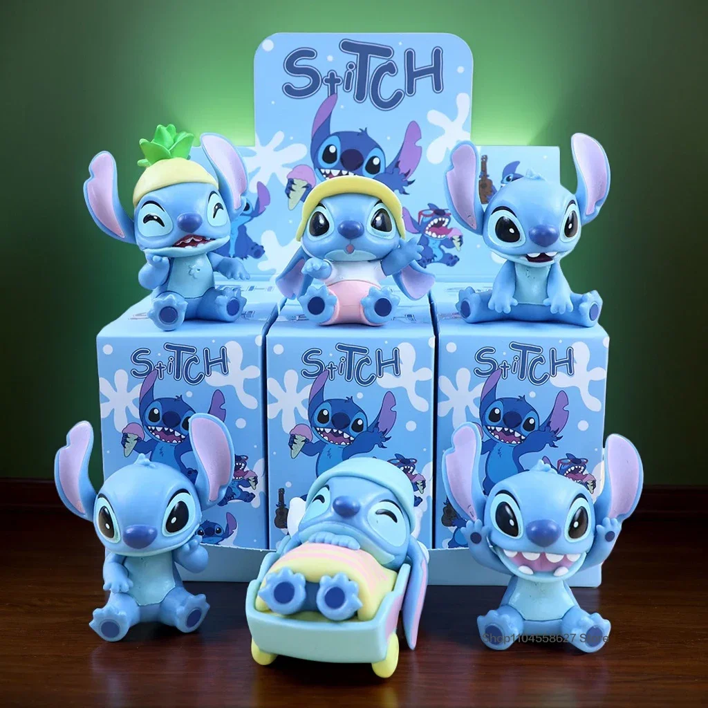 

Kawaii Stitch Blind Box Figure Anime Cartoon Action Model Doll Cute Car Cake Room Decoration Toy Birthday Gift for Kids Girls