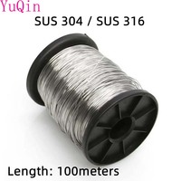 0.1~0.8mm Dia 304 316 Stainless Steel Strand Medium Hard fine Wire Soft Single Wire 100m Length