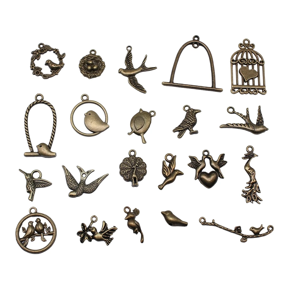 10szt Charms Fly Bird Antique Bronze Color Pendants Antique Jewelry Making DIY Handmade Craft