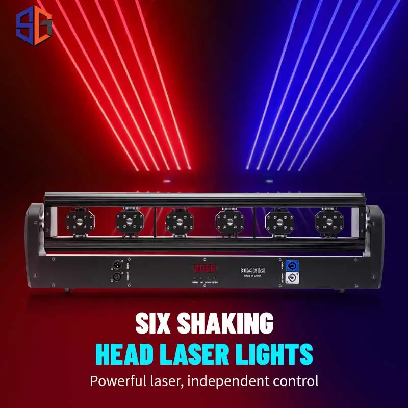 

laser light Beam 6Eyes shaking Audience DJ Lights LED Moving Heads Professional Disco Lights Laser Light Nightclub Lights DMX512