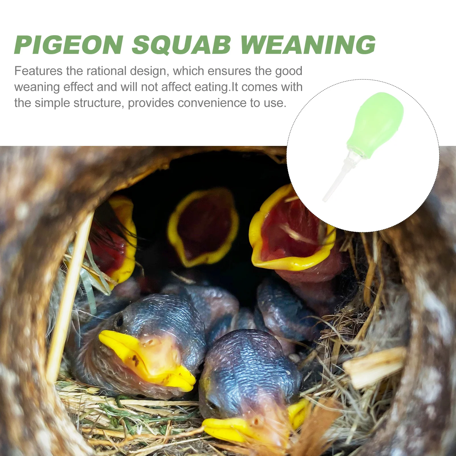 

1Pcs Rehydration Feeder for Pigeon Weaning High-End Unbreakable Plastic Nursing Device for Baby Birds Survival Support Bird