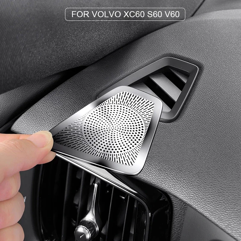 2pcs/set Stainless Steel Dashboard Air Conditioning Vent Frame Decorative Cover Trim Frame for Volvo XC60 S60 V60 2018-2026