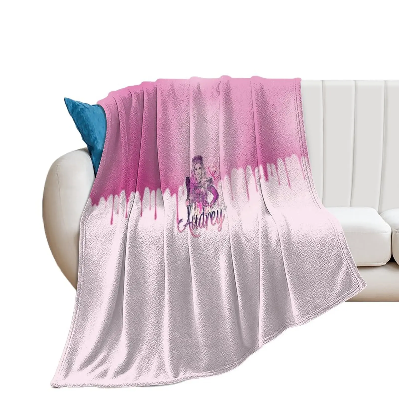 

Audrey Descendants (Pretty Pink Princess Queen Girl) Throw Blanket Soft Beds Bed covers Comforter Polar Blankets