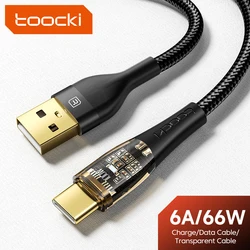 Toocki 6A 66ワットusbタイプcケーブルサムスンhuawei社xiaomiポコf3携帯電話急速充電ケーブルタイプcコードデータusb c ca