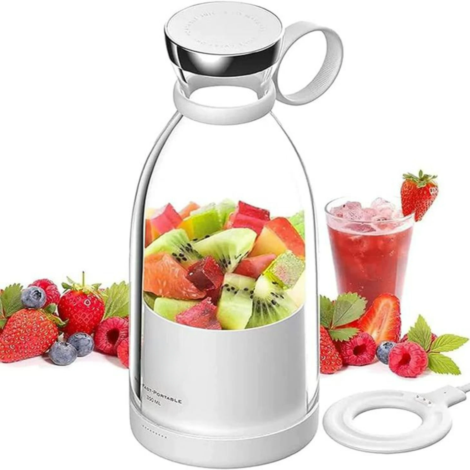 

Compact, Portable and Rechargeable Mini Juicer Blender - Healthy and Fresh Personal Size Blender for Making Shakes and Smoothies