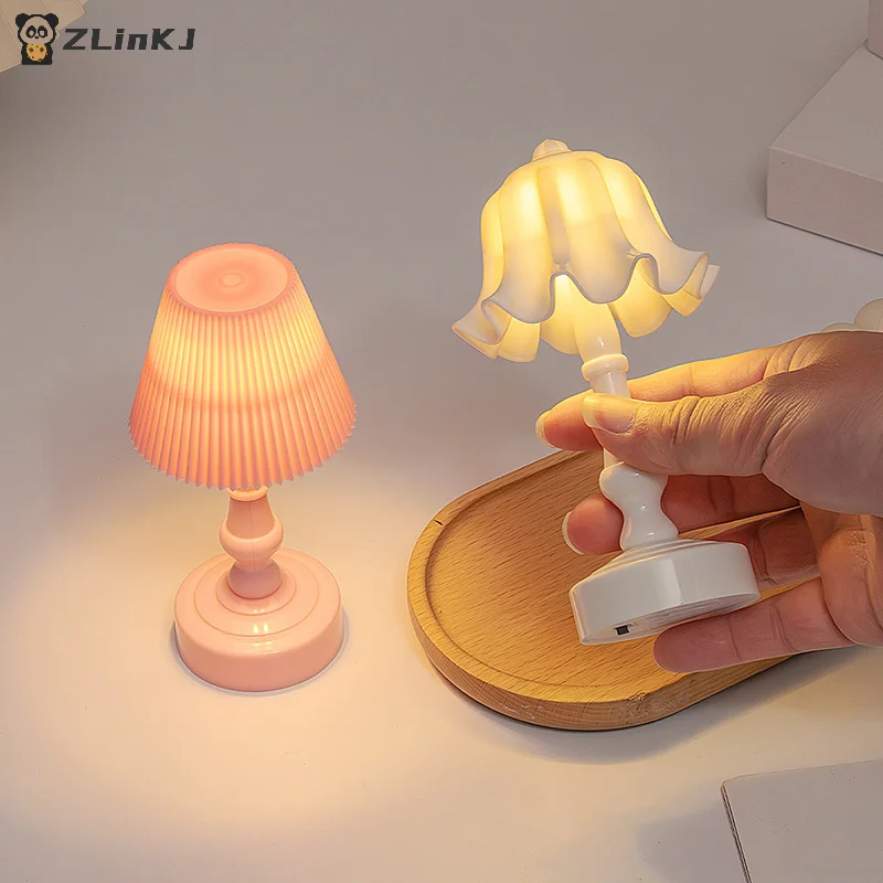 ▶ 1 SZT. Miniaturowa lampka stołowa w kształcie pączka kwiatu do domku dla lalek w skali 1/12, lampka nocna, meble, model domu, dekoracja, zabawka, akcesoria do domku dla lalek