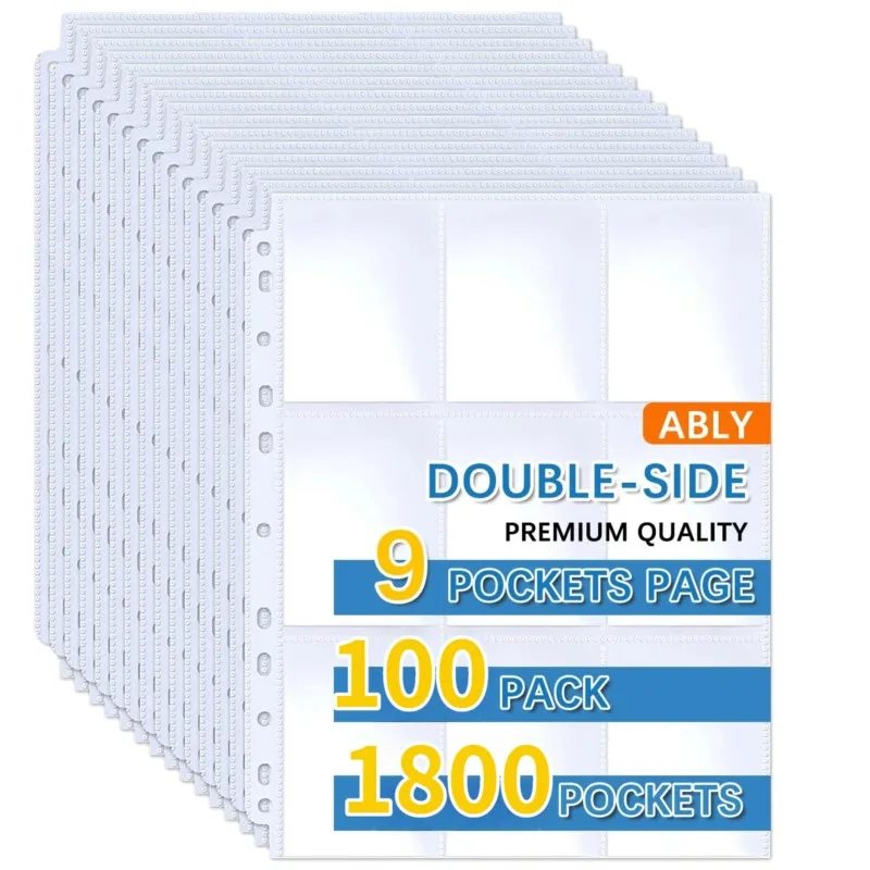 50-250 Pack 9-Pocket Paginabeschermers Kaarthoezen Dubbelzijdige Houder Binder Pagina's Album Geschikt voor YuGiOh MTG Game Sportkaarten - afbeelding 2