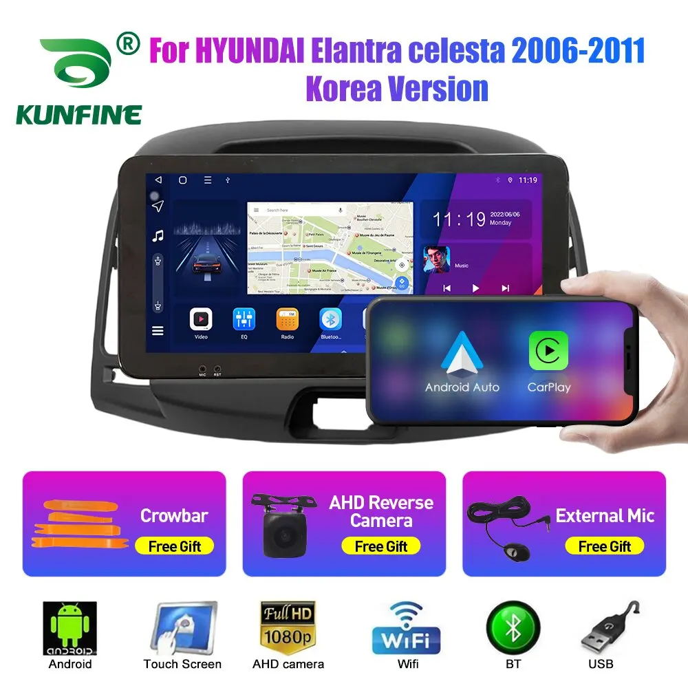 10.33 Inch Car Radio For HYUNDAI ELANTRA celesta 2Din Android Octa Core Car Stereo DVD GPS Navigation Player QLED Screen Carplay