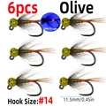 6pcs Olive Size 14