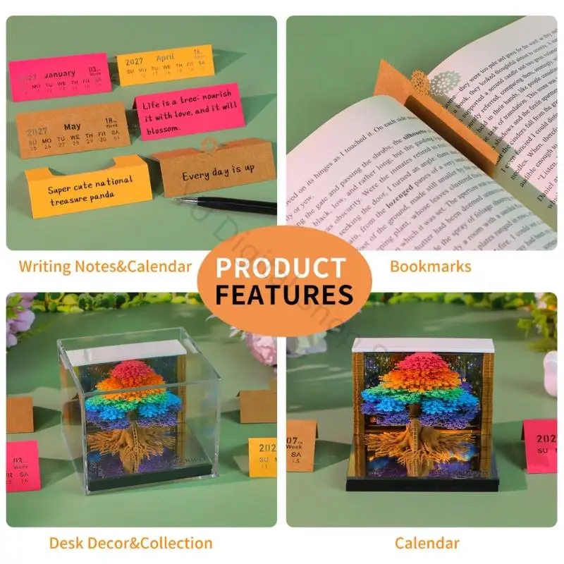 96BA Layered Paper Sculpture Calendar with Writing Space and Lighting