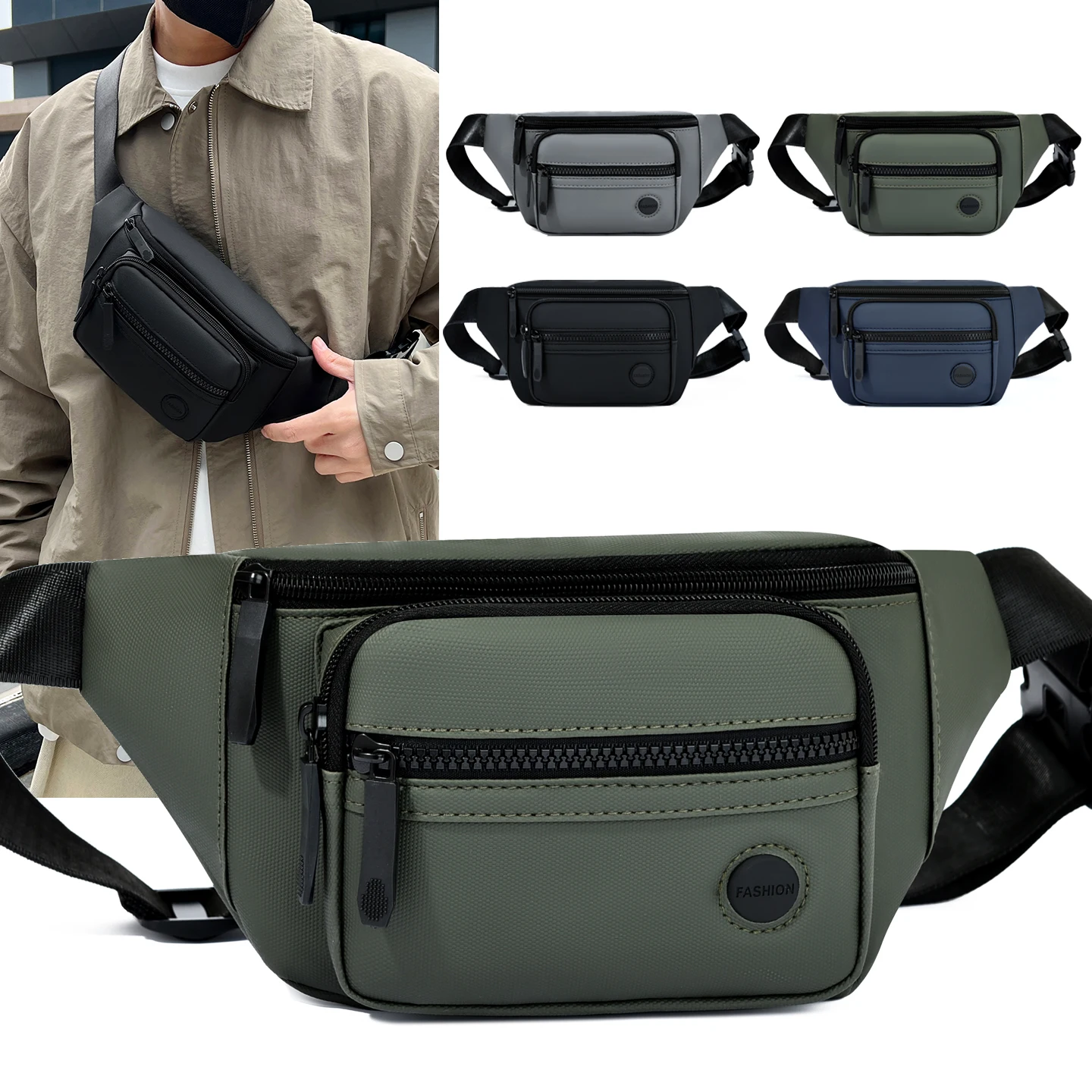 

Unisex Waterproof Waist Bag Pack Male Belt Pouch Ladies Phone Work Purse - Travel Gear for Men and Women
