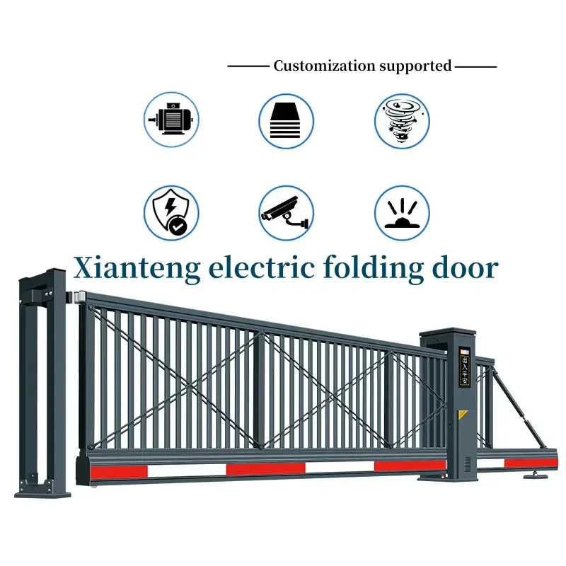 Automated Retractable Aluminum Alloy Electric Driveway Security Barrier Foldable Sliding Gate for Industrial Houses Villas