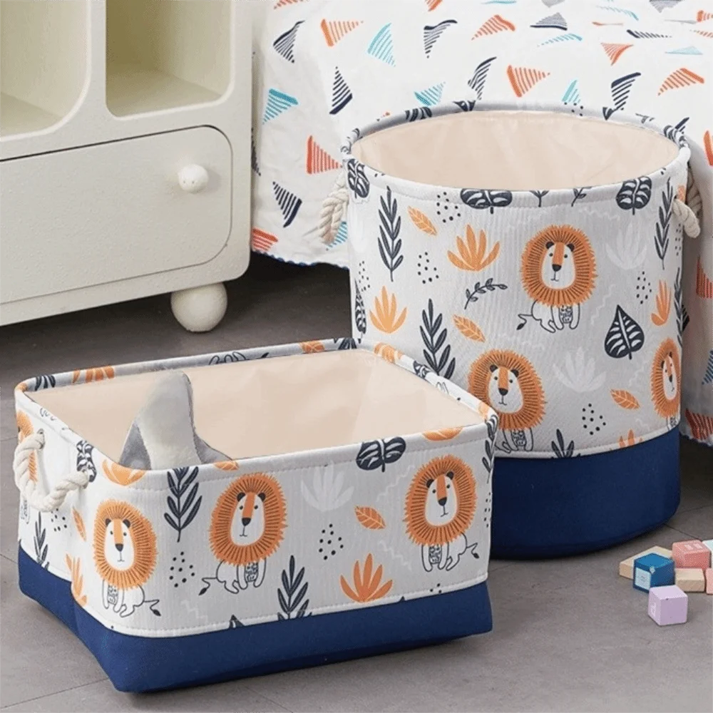 

Kids Organizer Cartoon Toys Storage Basket Foldable Large Capacity Laundry Hamper Portable Thickened Storage Bins Playroom