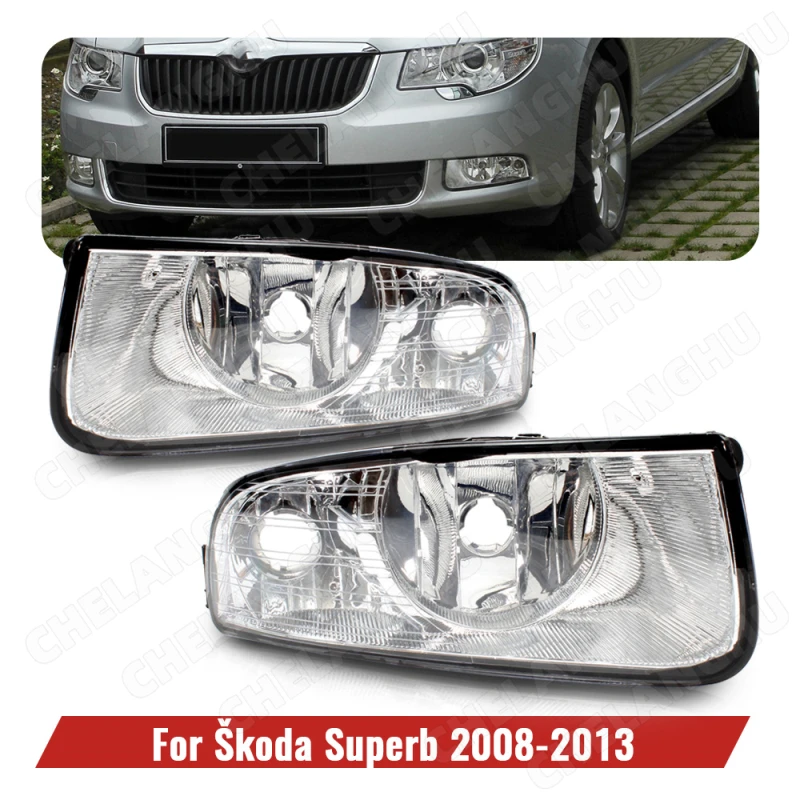 

Car Lights For Skoda Superb MK2 2008 2009 2010 2011 2012 2013 Car-styling Front Halogen Fog Lamp Light Without Bulbs 2 Holes