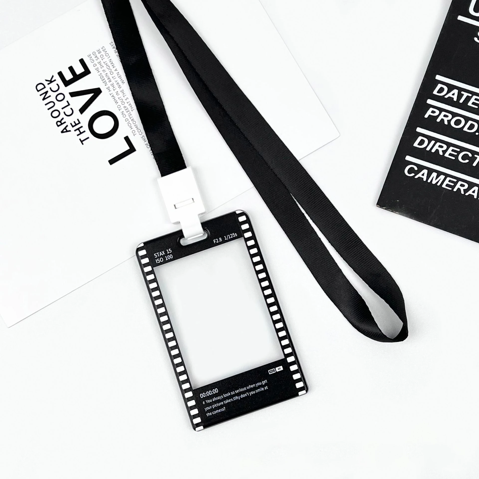 Creative Transparent Sliding Card Cover Student School Card Bus Card Storage Cover, Idol Business Card Holder